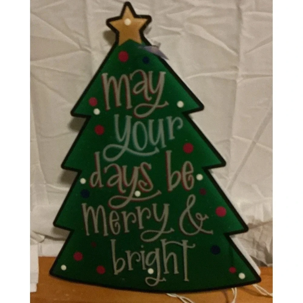 Holiday Time‎ Shimmer Tree Widow Christmas Window Decoration, Light Up